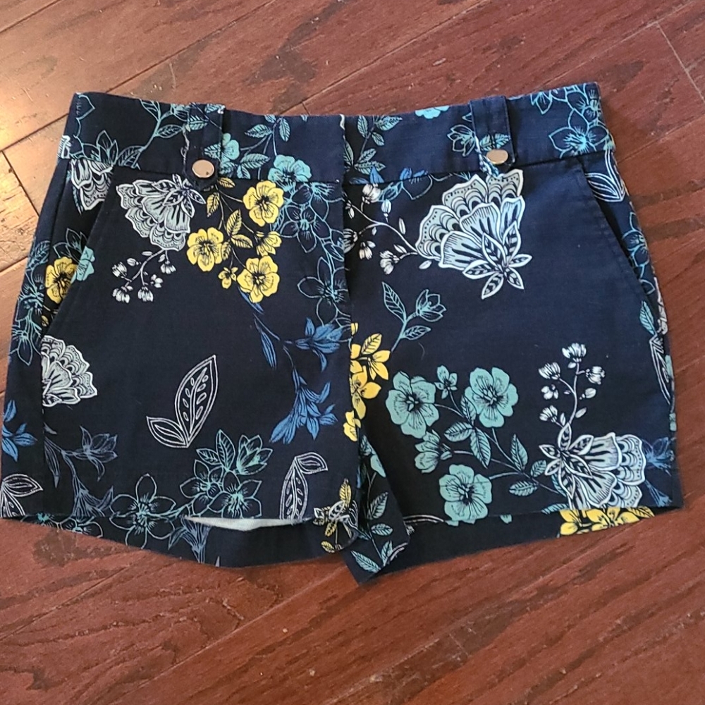 Loft navy floral shorts